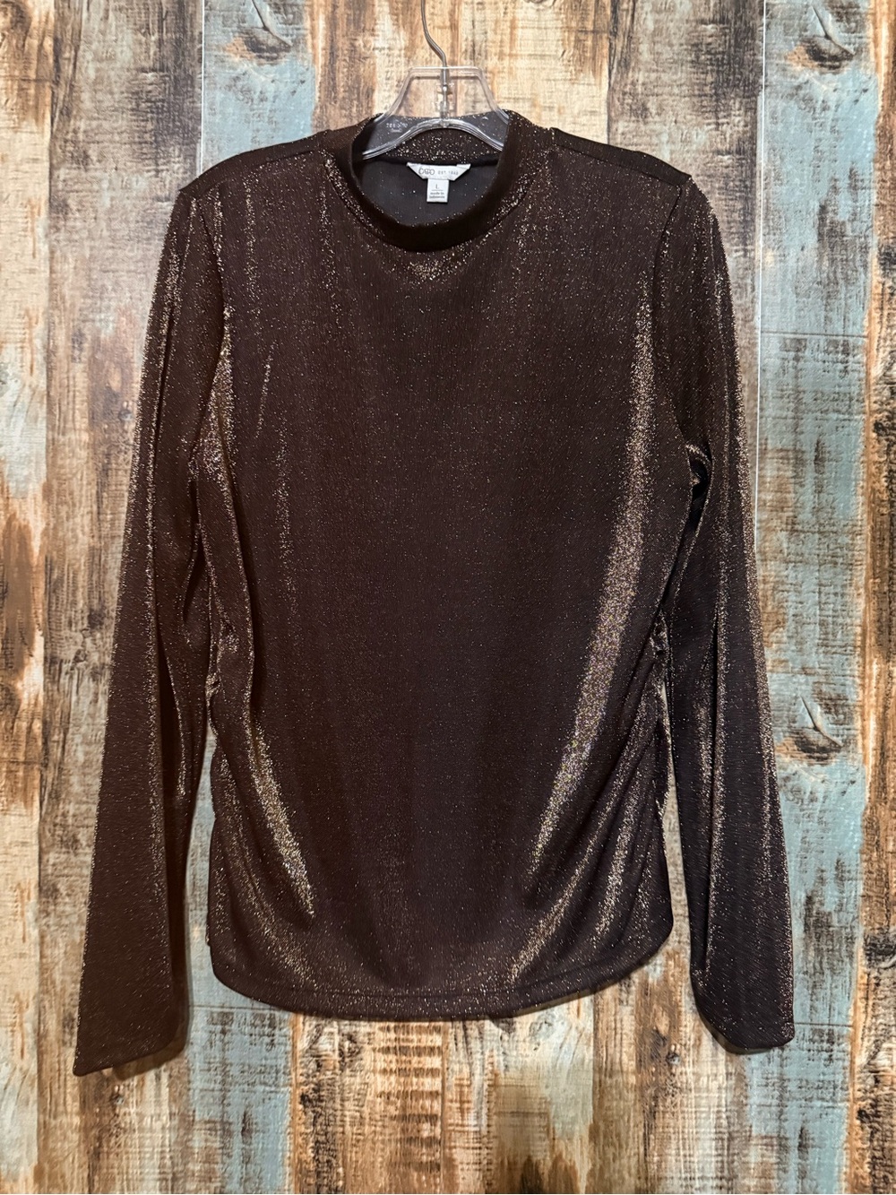 Cato Shimmery Black Long-Sleeve Blouse